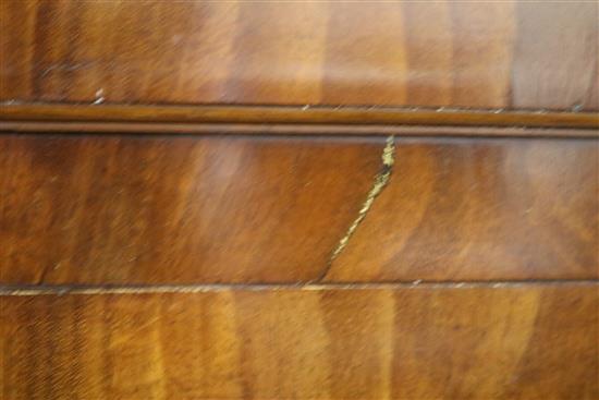 A Victorian mahogany inverted breakfront wardrobe W.218cm